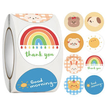 Lade das Bild in den Galerie-Viewer, 2x500pcs Christmas Xmas Rabbit Bear Lottery Evening Thank You Children Reward Encourage Chinese and English Label Sticker tape