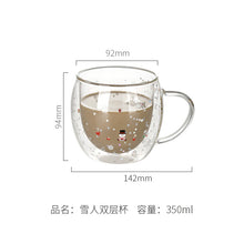 Lade das Bild in den Galerie-Viewer, Xmax Christmas Cup Gift Mingshangde Double-Layer Glass Cute Good-looking Milk Coffee