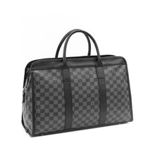 Lade das Bild in den Galerie-Viewer, Plaid Leather Horizontal Handbag Large Capacity Trendy Gym Bag Travel Bag