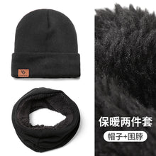 Lade das Bild in den Galerie-Viewer, Warm Winter Knit Beanie Hats Scarf Two-Piece Set Men and Women Windproof Thickening Fleece Lined Unisex