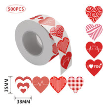 Load image into Gallery viewer, 2x500pcs Christmas Xmas Love Valentine 'S Day Valentine 'S Day Sticker I Love You Label tape
