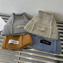 Load image into Gallery viewer, Warm Winter Knit Beanie Hats Korean Designer Model Simple Patch Woolen Cap Children Unisex