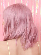 Load image into Gallery viewer, Women Wig Fashion Light Pink Short Curly Hair Bobo Headgear W18