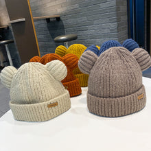 Lade das Bild in den Galerie-Viewer, Warm Winter Knit Beanie Hats Hat Women Korean Ins Cute Ears Autumn and Winter Thickening Wool Unisex