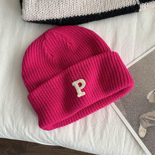 Lade das Bild in den Galerie-Viewer, Warm Winter Knit Beanie Hats Letter Wool Women Autumn And Winter Korean Style Ins Tide Warm All-Matching Unisex