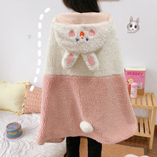 Load image into Gallery viewer, Autumn and Winter Thickened Lazy Shawl Cape Cartoon Nap Blanket Student Velvet Blanket