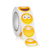 Load image into Gallery viewer, 2x500pcs Christmas Xmas Yellow Big Mouth Smiley Face Facial Expression Sticker Self-Adhesive Decorative Gift Label tape