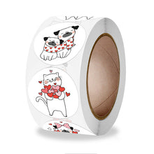 Load image into Gallery viewer, 2x500pcs Xmas Christmas Stickers Roll Label Valentine's Day Kitty Love Thank You Love Anniversary Gift Items