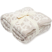 Lade das Bild in den Galerie-Viewer, Fleece Woolen Blanket Children's Knitted Leopard Blanket Fleece-Lined Knitting Leopard Blanket Dream Cover Blanket