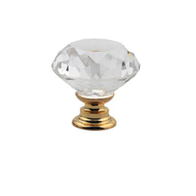 Load image into Gallery viewer, 10PCs Golden Base Single Hole Drawer 30mm Crystal Handle Furniture Handle Wardrobe Drawer Door Handle
