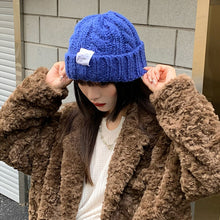Lade das Bild in den Galerie-Viewer, Warm Winter Knit Beanie Hats Pure Color Japanese Wool Women Korean Style Ear Protection Unisex