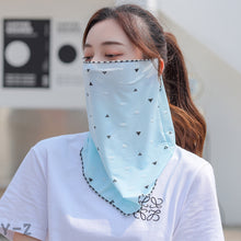 Lade das Bild in den Galerie-Viewer, 2PCs Ice Silk Ear Hanging Mask Breathable Face Towel Sunscreen Summer for Outdoor Cycling