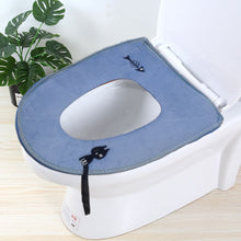 Load image into Gallery viewer, 3pcs Toilet Seat Cover Pads Corduroy Zipper Creative Cute Kitten Household Waterproof O-Ring