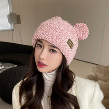 Lade das Bild in den Galerie-Viewer, Warm Winter Knit Beanie Hats Cute Bear Ear Hat Earmuffs Cap for Women Unisex