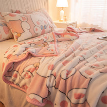 Load image into Gallery viewer, Fleece Blanket Student Nap Air Conditioning Blanket Thick Coral Fleece Bed Sheet Cover Blanket
