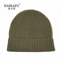 Lade das Bild in den Galerie-Viewer, Warm Winter Knit Beanie Hats Autumn and Winter European and American Men's Melon Skin Thermal Head Cover Women Unisex
