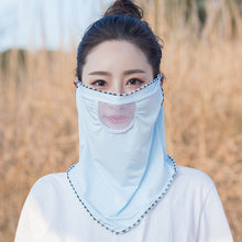 Lade das Bild in den Galerie-Viewer, 2pcs Ice Silk Mesh Sunscreen Veil Scarf Summer Ice Silk Face Mask for Outdoor Cycling