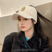 Lade das Bild in den Galerie-Viewer, Warm Winter Knit Beanie Hats Tik Tok Live Stream Internet Celebrity Same Embroidery Big C Topless Hat Unisex