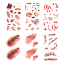 Lade das Bild in den Galerie-Viewer, 2x Halloween Xmas Christmas Gifts Decoration Tattoo Sticker Simulation Horror Bleeding Fake Wound