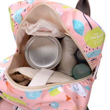 Lade das Bild in den Galerie-Viewer, Backpack Fashion Stitching Baby Diaper Bag Dry Wet Separation Baby out Convenient Large Capacity Printing Bottle Mummy Bag