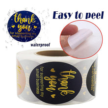 Load image into Gallery viewer, 2x500pcs Xmas Christmas Stickers Roll Label 4 Colors Bronzing Thank You Envelope Gift Packaging