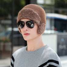 Lade das Bild in den Galerie-Viewer, Warm Winter Knit Beanie Hats Earflaps Cap Male Wool Pullover Thickened Unisex