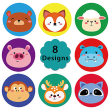 Load image into Gallery viewer, 2x500pcs Xmas Christmas Stickers Roll Label Children's Swine and Sheep Deer Monkey Fox Bear Hippo Rat Prize Incentive Toy Seal