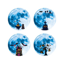 Lade das Bild in den Galerie-Viewer, 2PCs Halloween Wall Glass Decoration Blue Moon Glow Sticker