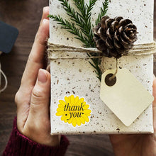 Load image into Gallery viewer, 2x500pcs Christmas Xmas Roll-up Special-Shaped Yellow Daisy Petals Thank You Sticker Self-Adhesive Gift Label tape