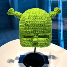 Lade das Bild in den Galerie-Viewer, Warm Winter Knit Beanie Hats 2022 Green Funny Wool Mask Head Cover Unisex
