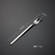 Load image into Gallery viewer, 304 Stainless Steel Flatware Sets Small round Spoon Dessert Coffee Spoon Fruit Fork Mirror Polished Titanium Plated PVD
