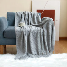 Lade das Bild in den Galerie-Viewer, Diamond Sofa Cover Cover Blanket Bed Blanket Knitted Blanket Air Conditioning Blanket Tassel Nap Blanket Blanket