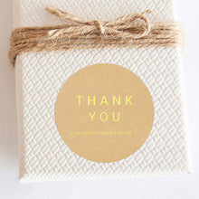 Load image into Gallery viewer, 2x500pcs Christmas Xmas Brown Kraft Paper Bronzing Thank You Wedding Goods Baking Label Sticker tape