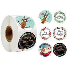 Load image into Gallery viewer, 2x500pcs Christmas Xmas Santa Claus David's Deer Snowman Merry Christmas Christmas Stickers tape