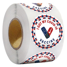 Load image into Gallery viewer, 2x500pcs Xmas Christmas Stickers Roll Label I Got My Covid-19 Vacuum New Crown Vaccination