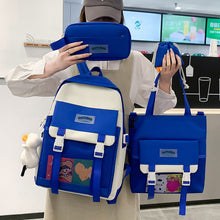 Lade das Bild in den Galerie-Viewer, Harajuku Large Capacity Four-Piece Set Middle School Students' Backpack College Students Bag