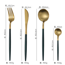 Lade das Bild in den Galerie-Viewer, 304 Stainless Steel Flatware Sets Spork 4-Piece Thick Steak Knife, Fork and Spoon Spork