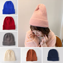 Lade das Bild in den Galerie-Viewer, Warm Winter Knit Beanie Hats Korean Style Ins Style Autumn and Winter Fashion All-Match Solid Color Hat for Women Unisex
