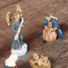 Load image into Gallery viewer, 11-Piece Set Horse Trough Group Religious Decoration Ornaments, 3cm Birth of Jesus Resin Statue