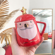 Load image into Gallery viewer, Xmax Christmas Cup Gift Creative Cartoon Gift Ceramic with Lid Spoon Personality Mark