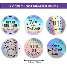 Load image into Gallery viewer, 2x500pcs Xmas Christmas Stickers Roll Label Awesome Thanks Supporting 6 Designs Rainbow Laser Thank You You