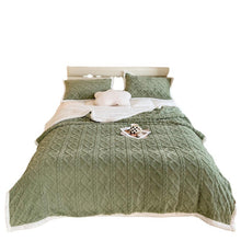 Lade das Bild in den Galerie-Viewer, Autumn and Winter Blanket Thickening Version a Taffeta B Version Jacquard Lambswool Cover Blanket