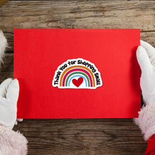 Load image into Gallery viewer, 2x500pcs Christmas Xmas Special-Shaped Rainbow Love Thank You for Shopping Smeu Stickers Stickers tape