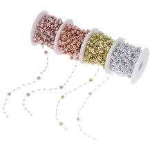 Load image into Gallery viewer, 2PCs Christmas Wedding Party Packing Materials 8£«3mm Gold Silver Plating Bead Necklace Strings