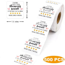 Load image into Gallery viewer, 2x500pcs Christmas Xmas Square Thank You for Shopping Small Sticker Label tape