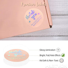 Load image into Gallery viewer, 2x500pcs Xmas Christmas Stickers Roll Label Pink Hot Laser Gold Thank Yo Flowers Candy Baking Sealing Paste Paper Adhesive Tape