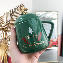 Load image into Gallery viewer, Xmax Christmas Cup Gift Creative Cartoon Gift Ceramic with Lid Spoon Personality Mark