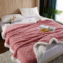 Lade das Bild in den Galerie-Viewer, Taffon Cashmere Thickened Autumn and Winter Air Conditioning Blanket Jacquard Comfortable Cotton Velvet Cover Blanket