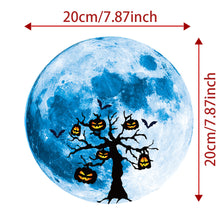 Lade das Bild in den Galerie-Viewer, 2PCs Halloween Wall Glass Decoration Blue Moon Glow Sticker