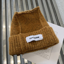 Load image into Gallery viewer, Warm Winter Knit Beanie Hats Korean Designer Model Simple Patch Woolen Cap Children Unisex